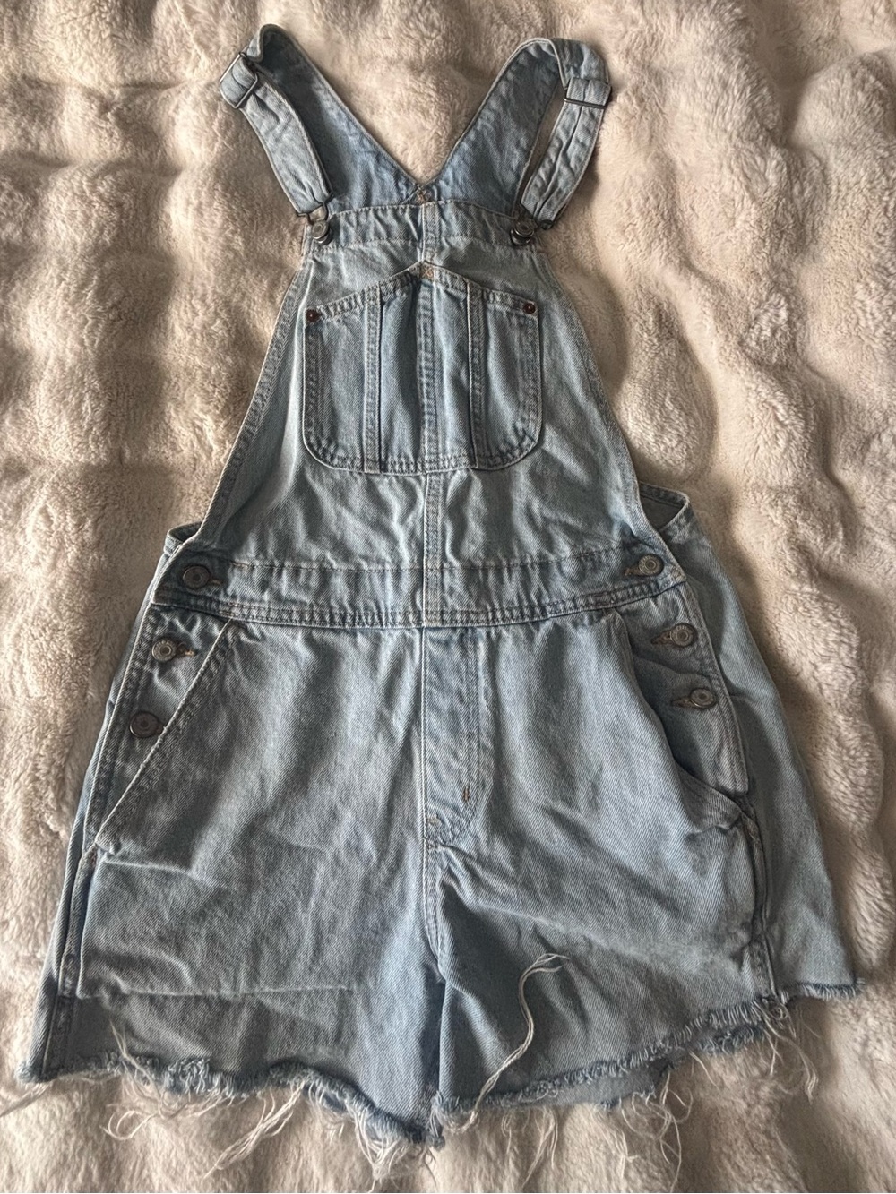Shortalls- light wash size small thick denim